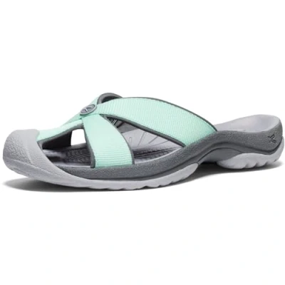 Image of KEEN Women&#039;s Bali Closed Toe Slip On Sandals Flip Flops, Braiding Steel Grey, 6.5 UK