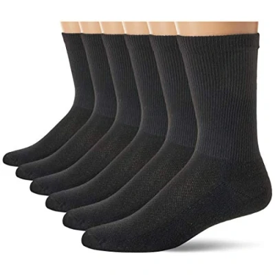 Image of Hanes Ultimate Men&#039;s 6 Pack X Temp Crew Socks, black, 10 13