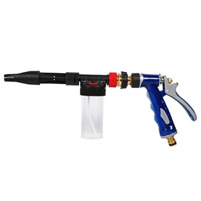 Image of Qiilu Car Cleaning Foam Gun, 2 in 1 Detachable Adjustable Washing 100ml Gun Foamaster Water Soap Shampoo Sprayer with Quick Connector