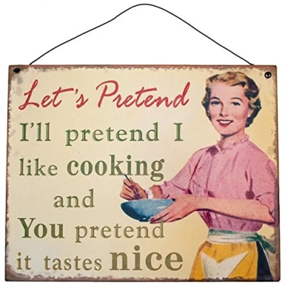 Image of Something Different Wholesale Let&#039;s Pretend Sign (12/24), Metal, Multicolour, 24x19x0.2 cm