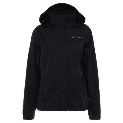 Image of VAUDE Women&#039;s Escape Light rain jacket in black, Waterproof Women, packable with Hood, Climate Friendly Windbreaker Jacket, 36