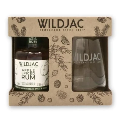 Image of Wildjac Apple Spiced Rum and glass Gift Set 20cl 37.5% abv