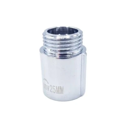 Image of 1/2&quot; BSP (15mm) Pipe Thread Extension Female x Male Chrome Brass 25mm Long
