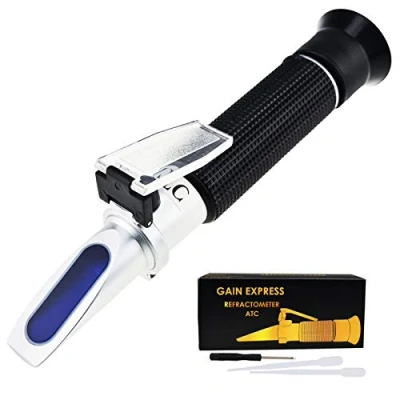 Image of Tri Scale Refractometer ATC Brix 0 10%/ Salinity 100PPT/ Specific Gravity 1.000 1.070, for Saltwater Brackish Marine Reef Tank Salt Sea Water Hydroponic Aquarium Control Monitoring