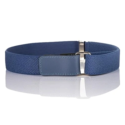 Image of Olata Children’s Stretch Elasticated Belt with Adjustable Hook and Loop Fastening 5 12 years. Blue