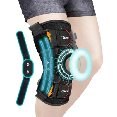 Image of Cilnos Knee Support for Arthritis, Adjustable Brace with Lateral Stabilisers &amp; Patella Gel Pads, Removable Metal Hinges Supports Meniscus Tear,Pain Relief, ACL,MCL Injury