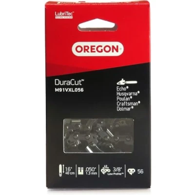 Image of Oregon DuraCut Chainsaw Chain for 16 Inch (40 cm) Bar 56 Drive Links fits Husqvarna, Echo, Poulan, Craftsman, Domar and more (M91VXL056E), Grey