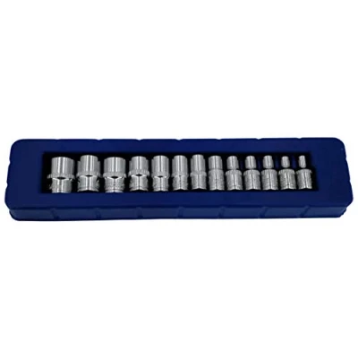 Image of US Pro 13pc 1/4&quot; Dr Shallow Sockets Metric 6 Point Socket CRV 4mm 14mm New 2077