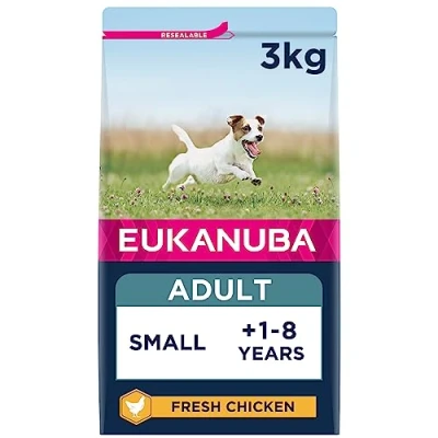 Image of Eukanuba Complete Dry Dog Food for Adult Small Breeds with Fresh Chicken 3 kg