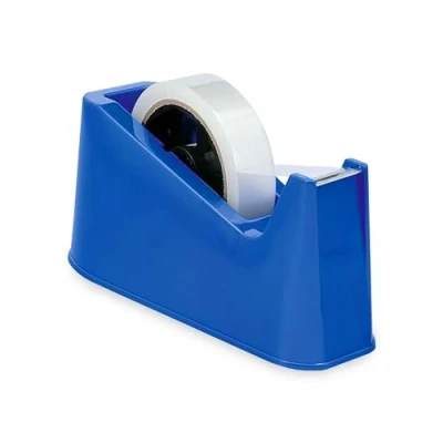 Image of Heavy Duty, Tape Dispenser Weighted, Non Skid Rubber Base High Quality, Sharp Cutting Blade, Desktop Adhesive Distributor Uniform One Hand Dispensing (Blue)