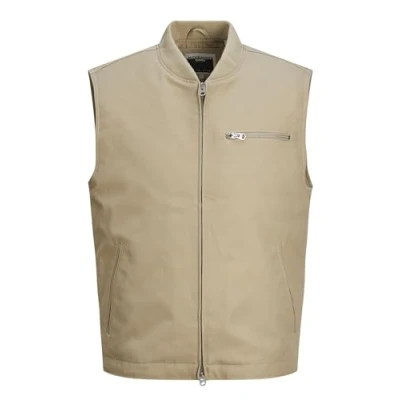 Image of JACK &amp; JONES Men&#039;s Jcocollective Worker Vest, Crockery, XS