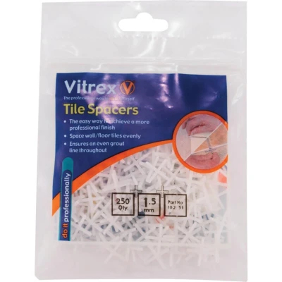 Image of Vitrex 10 2151 Wall Tile Spacers 1.50mm (Pack of 250)