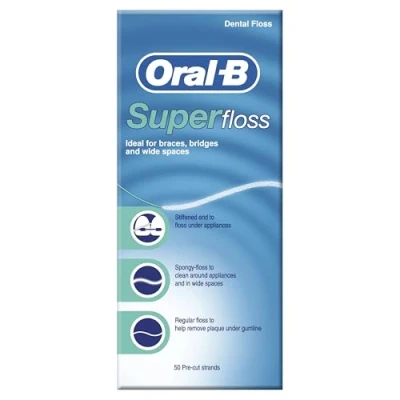 Image of Super Floss, 50 Pre Cut Strands, Mint Pack of 3