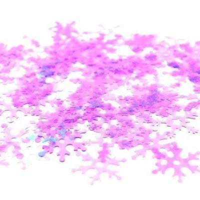 Image of Robelli Merry Christmas Party Table Confetti (Snowflakes, Stars, Trees etc) (Purple Iridescent Snowflakes)