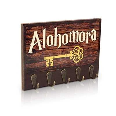 Image of getDigital Alohomora key rack Magical Home &amp; office decor holder with 5 metal hooks Also suitable as a hanger for clothes, bags or dog leashes