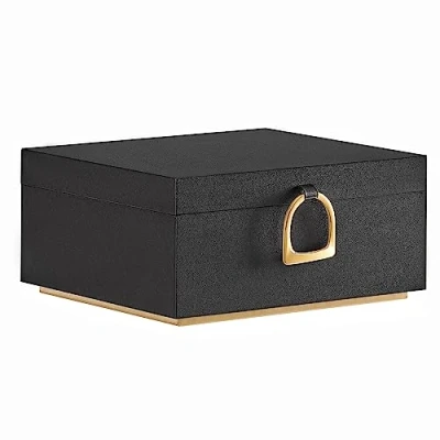 Image of SONGMICS 2 Layer Jewellery Box, Organiser with Handle, Removable Tray, Storage, Floating Effect, 20.5 x 24 11 cm, Gift Idea, Black JBC165B01
