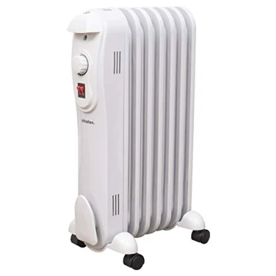 Image of Schallen Portable Electric Slim Oil Filled Radiator Heater with Adjustable Temperature Thermostat, 3 Heat Settings &amp; Safety Cut Off (1500W 7 Fin)