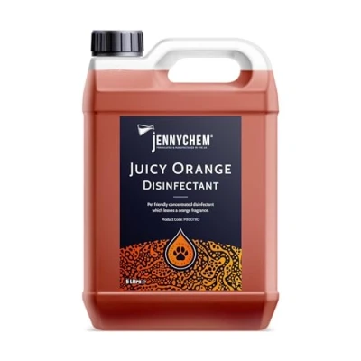 Image of Concentrated Pet Disinfectant 5L Powerful, Long Lasting Fresh Scent Cleaner Kills Germs &amp; Bacteria Safe for Use Around Pets Ideal Areas, Kennels, Homes More (Orange)