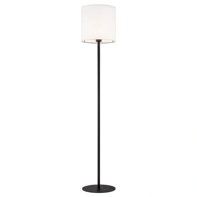 Image of Hilary Floor Lamp With Shade White, Black Structure