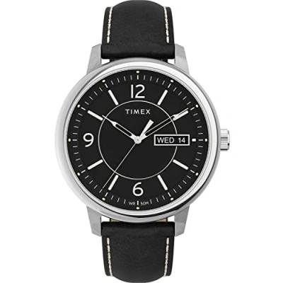 Image of Timex Men Analogue Quartz Watch with Leather Strap TW2V29200