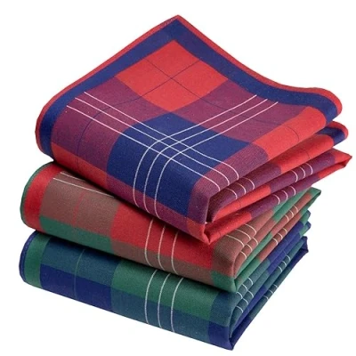 Image of Vivienne and Merlin Mouchoirs Fabric Men Premium 100% Cotton Shaggy 45cm x 3 Pieces Model A24