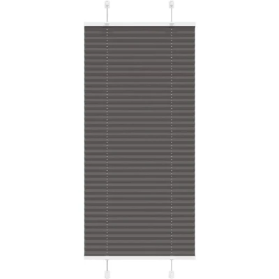 Image of vidaXL Pleated Blind Black 55x150 cm Fabric Width 54.4 Polyester