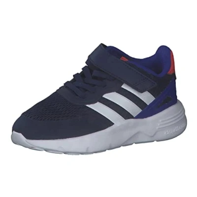 Image of adidas Boy&#039;s Nebzed El Sneaker, Dark Blue Ftwr White Lucid Blue, 10 UK