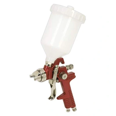 Image of Sealey HVLP Gravity Feed Spray Gun 2mm Set Up