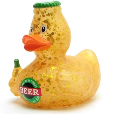 Image of Duckshop Beer Rubber Duck, Yellow, Vinyl, 18 months and over