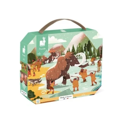 Image of Janod Prehistoric Puzzle 100 Piece FSC Cardboard Panorama Develops Patience and Concentration Made in France Children’s for Ages 6 +, J02546