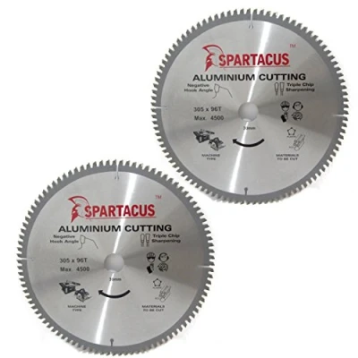 Image of 2X Spartacus 305mm Diameter x 96 Teeth 30mm Aluminium Cutting Circular Saw Blade