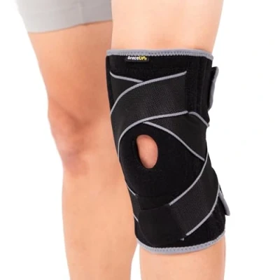 Image of BraceUP Knee Support with Side Stabilizers &amp; Patella Gel Pads Ultimate Brace for Pain, Arthritis, and Stabilization (S/M)