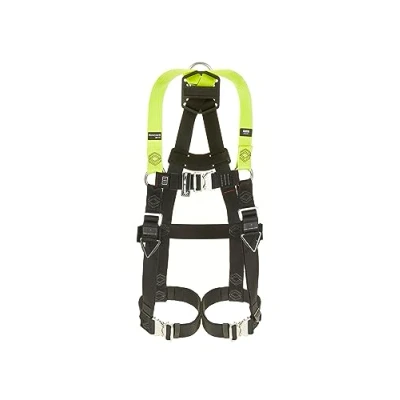 Image of Miller Honeywell H500 Full Body Construction Harness Industrial Standard IS4 with Auto Quick Release Leg &amp; Chest Buckles, Back D Ring, Rated 140 Kg, Citrus Green, Size 2, 1036110