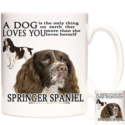 Image of KAZMUGZ Springer Spaniel Gift Coffee Mug/Tea Cup, A Dog Loves You her/she