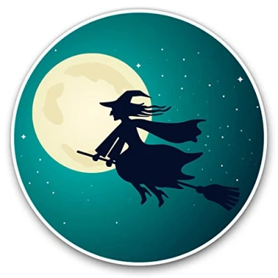 Image of 2 x Heart Stickers 10 cm Halloween Wicked Witch Cartoon Fun Decals for Laptops,Tablets,Luggage,Scrap Booking,Fridges #16738