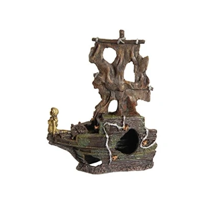 Image of Aqua Spectra Shipwreck Aquarium Ornament, Large, 2 Piece
