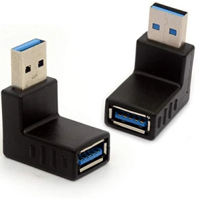 Image of OpenII Angled USB 3.0 Adapter 90 Degree Connector Extender Type A Male to Female Plug Coupler 2Pcs (UP + Down)