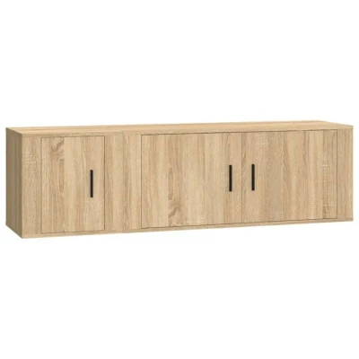 Image of vidaXL 2 Piece TV Cabinet Set Sonoma Oak Engineered Wood