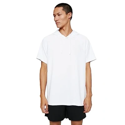 Image of Koton Men&#039;s Basic Sport T Shirt Hooded Short Sleeve, Weiß (000), L