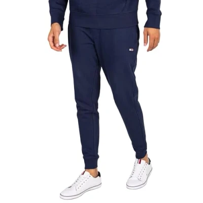Image of Tommy Jeans Men&#039;s Tjm Slim Fleece Sweatpant Dm0dm15380 Sweatpants, Twilight Navy, M