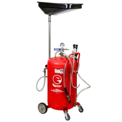 Image of TIGREN Workshop Heavy Duty Suction Oil Drainer for Car Engines, Gearboxes with Adjustable Height Drain Pan and Reservoir Tank Engine Gearbox Other Fluids (70 Litre Suction)