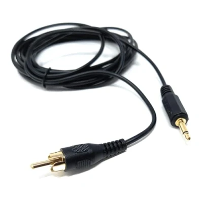 Image of DRUT 3m 3.5mm Mono Jack Plug To RCA Phono Single Lead Cable 10ft Black Gold