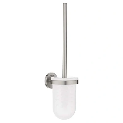 Image of GROHE Essentials Toilet Brush Set German Engineered, Metal In Stainless Steel Look and with Concealed Fastening 40374DC1