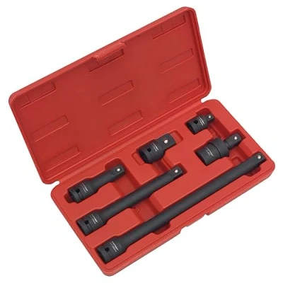 Image of Sealey Premier Impact Adaptor &amp; Extension Bar Set 6pc 1/2&quot;Sq Drive