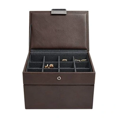 Image of Stackers Mens Brown Watch &amp; Cufflink Box Mini set of 2