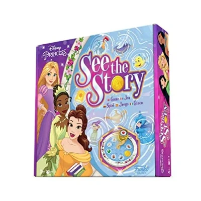Image of Funko Games Signature Disney Princess See the Story ENG/FR/DE/SP/IT Languages Princesses Light Strategy Board Game for Children &amp; Adults (Ages 10+) 2 4 Players Gift Idea
