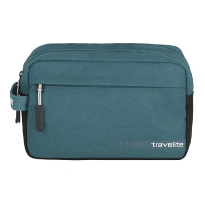 Image of travelite Kick Off Cosmetic Bag,Petrol,Unisex Adults’ 4 Wheel Suitcase Set Size L/M/S with TSA Lock and Expanding fold (Except S),Black,Kulturtasche(26 cm/5 Liter) 06920 22