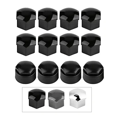 Image of Fybida Wheel Nut Cover, 20pcs 17mm Car Auto Hub Screw Protection Anti‑theft Cover Cap(black)