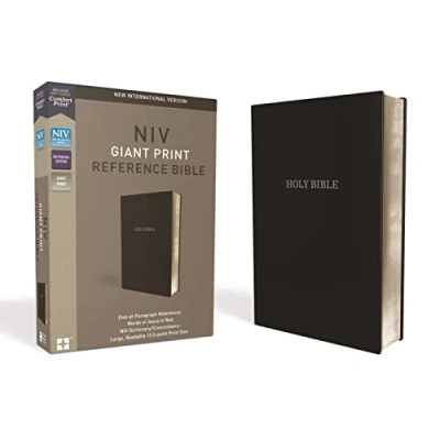 Image of NIV, Reference Bible, Giant Print, Leather Look, Black, Red Letter Edition, Comfort Print: New International Version, , Print