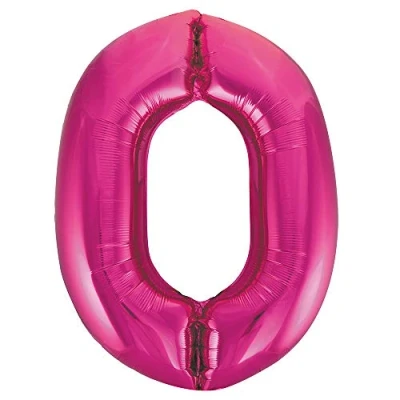 Image of Pink Number 0 Shaped Large Foil Balloon (86cm) 1 Piece Perfect for Birthday Parties and Special Events
